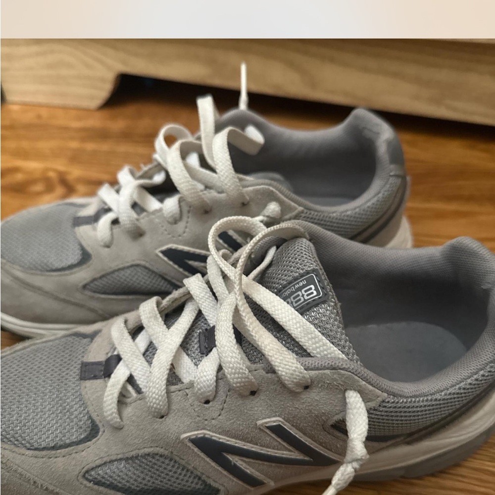Gray and White Athletic Shoes new balances